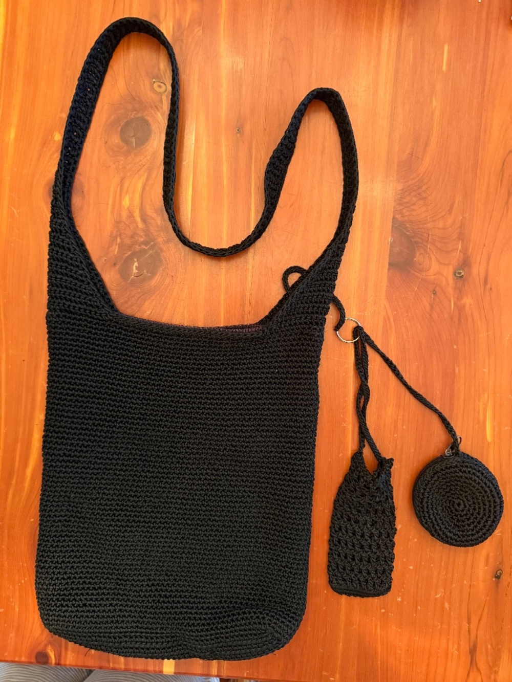 Black crochet purse EUC